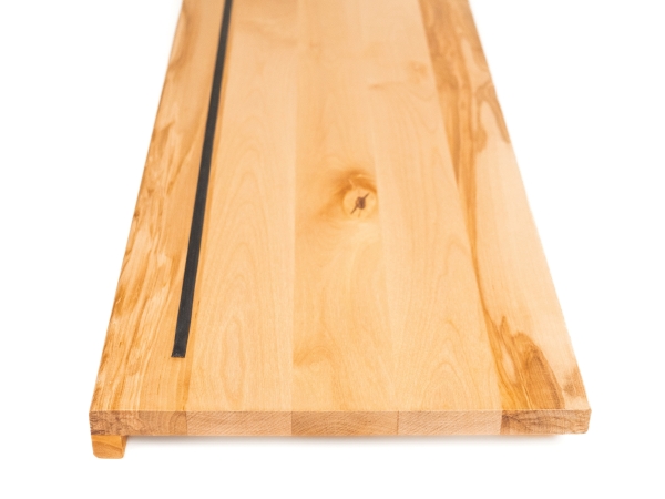 Stair tread Solid Birch Hardwood 20 mm, nature oiled with rubber lip