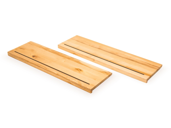 Stair tread Solid Birch Hardwood 20 mm, nature oiled with rubber lip