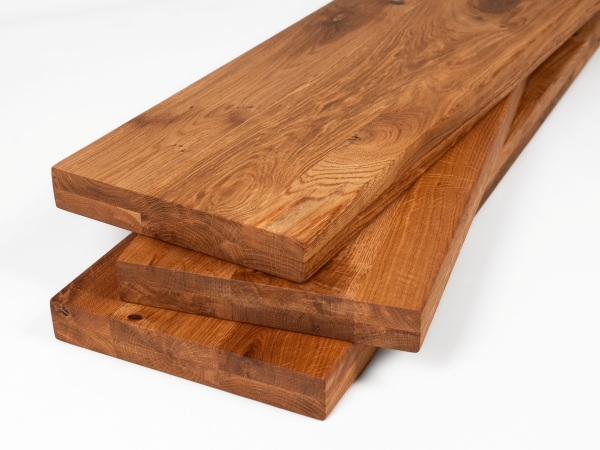 Traptrede Eiken Wildeiken 35 mm Natuurlijk Geolied, doorlopende lamellen Vensterbank Legplank