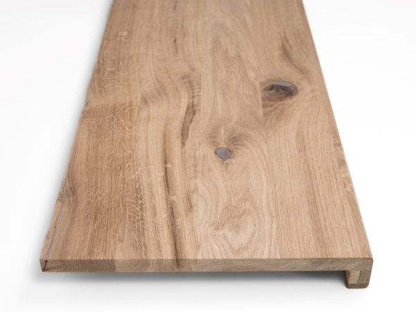 Traptrede Eiken Rustiek 16mm onbehandeld, doorlopende lamellen