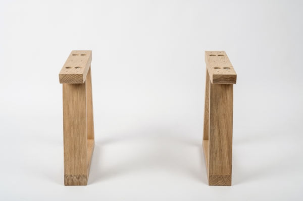 Solid Hardwood Oak Premium set of table legs untreated : trapece small