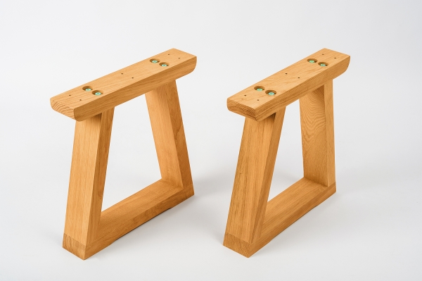 Solid Hardwood Oak Premium set of table legs trapeze small natural oiled