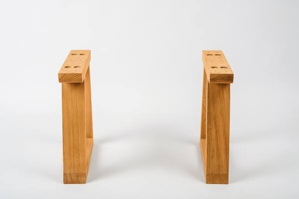 Solid Hardwood Oak Premium set of table legs trapeze small laquered