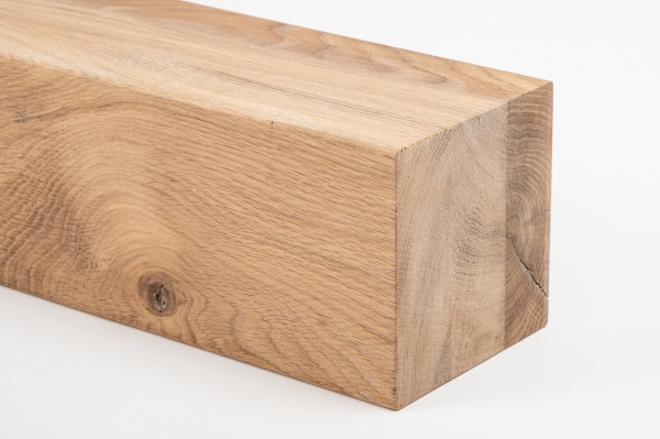 Glued laminated beam Squared timber Wild oak 120x120 mm brushed Hard wax oil Natural white