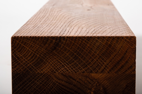Glued laminated beam squared timber wild oak 160x160 mm brushed cherry oiled