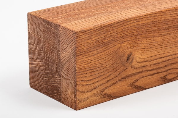 Glued laminated beam squared timber wild oak 80x80 mm brushed cherry oiled