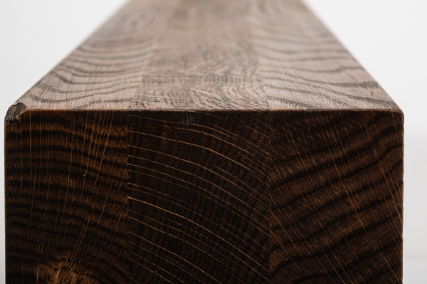 Glued laminated beam Squared timber Wild oak 80x80 mm brushed Walnut oiled