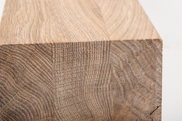 Glued laminated beam Squared timber Wild oak 160x160 mm brushed white oiled