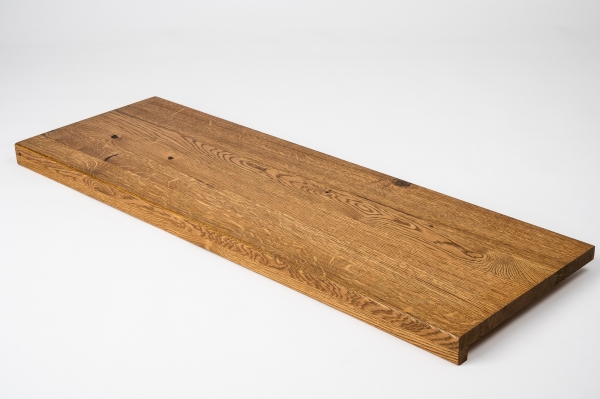 Window sill Solid Oak with overhang, 20 mm, Rustic grade, Antique oiled