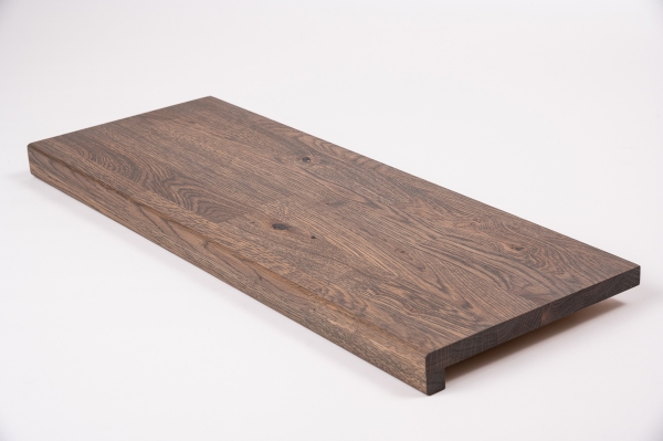 Window sill Solid Oak with overhang KGZ 20 mm Rustic grade graphite oiled