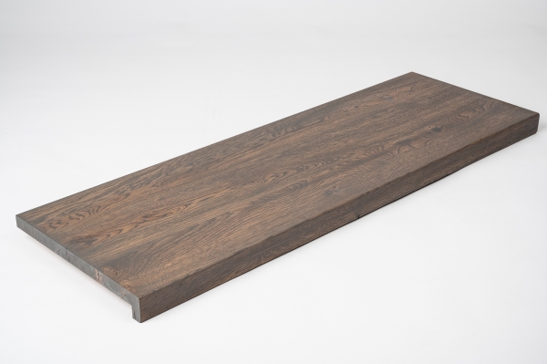 Window sill Solid Oak with overhang, 20 mm, Rustic grade, Graphite oiled