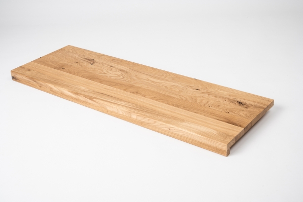 Window sills Solid Oak Hardwood with overhang, 20 mm, Rustic grade, hard wax oil natural white