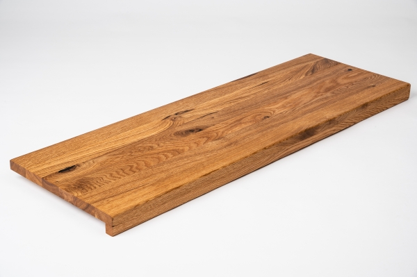 Stair Tread Window Sill Shelf Oak Rustic 26 mm, full stave lamella DL, natural oiled, 26x290x900 mm, overhang 26 mm