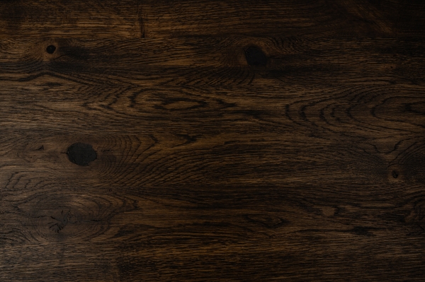 Stair tread Solid Oak Hardwood step with overhang, 20 mm, Rustic grade, black oiled