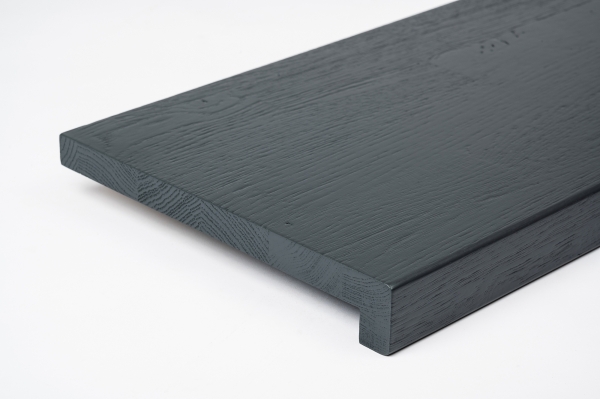 Stair tread wild oak KGZ 26mm brushed anthracite grey lacquered RAL7016 Renovation stair