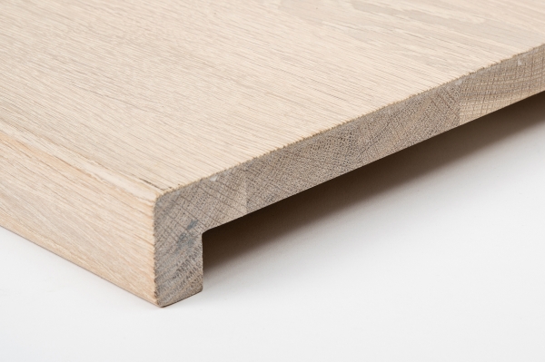 Stair steps anti-slip oak DL 20mm brushed, white oiled with rubber lip