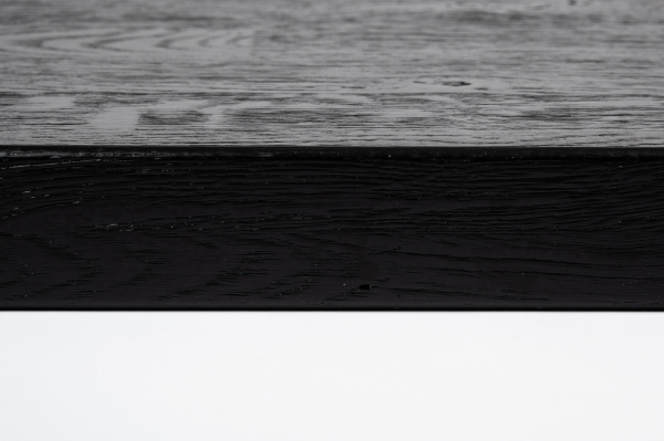 Fensterbank Eiche Select Natur A/B 26 mm KGZ schwarz lackiert mit Anleimer RAL9011 graphitschwarz Fensterbrett Fenstersims