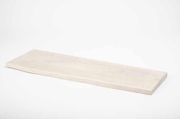 Plank Wandplank Boekenplank met Boomkant Wildeiken 40 mm Gekalkt Wit Geolied