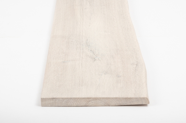 Plank Wandplank Boekenplank met Boomkant Wildeiken 40 mm Gekalkt Wit Geolied