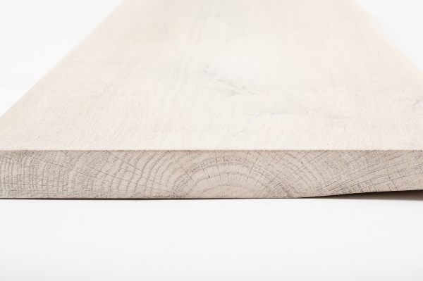 Shelf board, wall shelf, setting step with tree edge wild oak 40mm white oiled