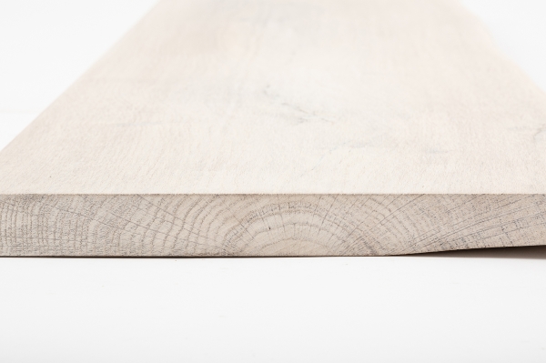 Plank Wandplank Boekenplank met Boomkant Wildeiken 40 mm Gekalkt Wit Geolied