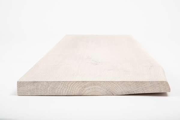 Plank Wandplank Boekenplank met Boomkant Wildeiken 40 mm Gekalkt Wit Geolied
