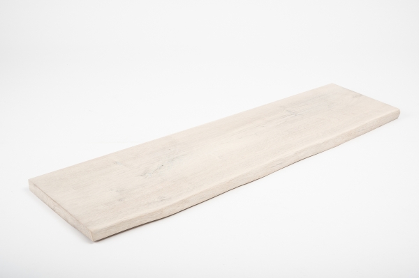 Plank Wandplank Boekenplank met Boomkant Wildeiken 40 mm Gekalkt Wit Geolied
