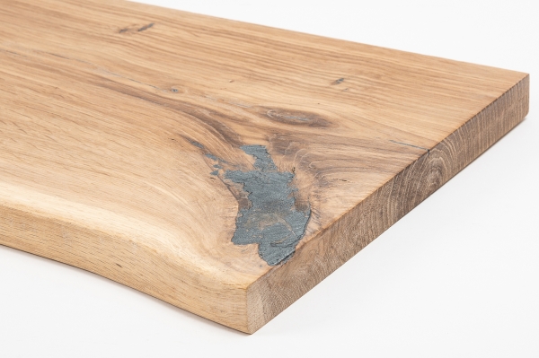Plank Wandplank Boekenplank met Boomkant Wildeiken 40 mm Gekalkt Wit Geolied
