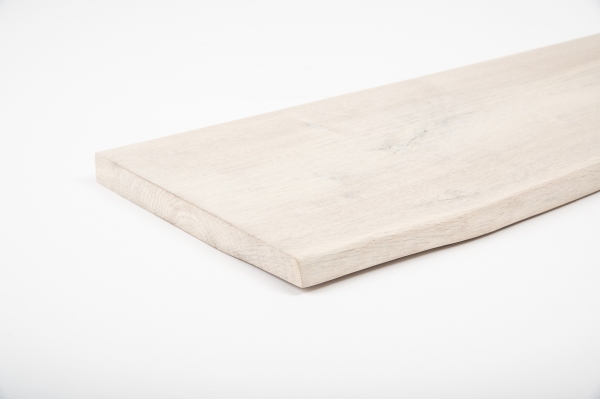 Plank Wandplank Boekenplank met Boomkant Wildeiken 40 mm Gekalkt Wit Geolied