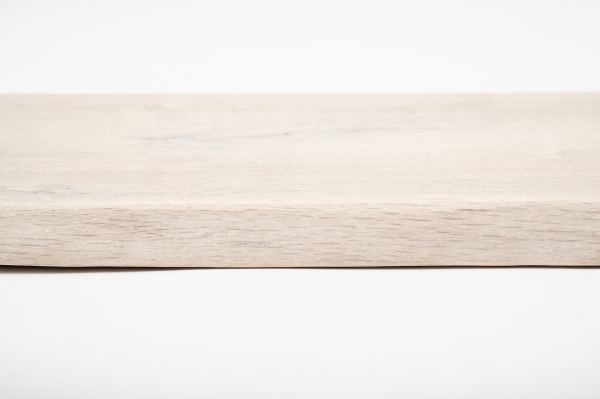 Plank Wandplank Boekenplank met Boomkant Wildeiken 40 mm Gekalkt Wit Geolied