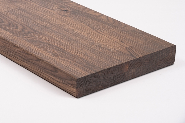 Stair tread Solid Oak Hardwood, Rustic grade, kgz 40 mm, Graphite oiled