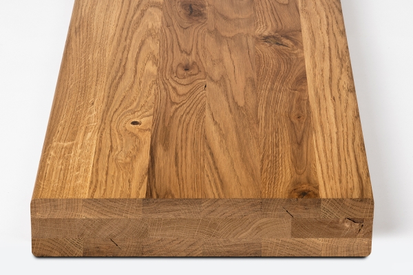 Stair tread Solid Oak Hardwood, Rustic grade, 60 mm, Bronze oiled