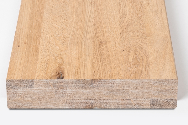 Stair tread Solid Oak Hardwood , Rustic grade, 60 mm, white oiled