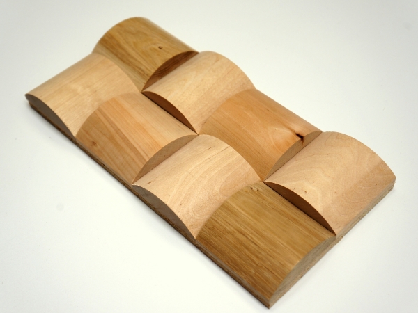 Wall panels: Ligat Oak Birch Alder roundwood 3D