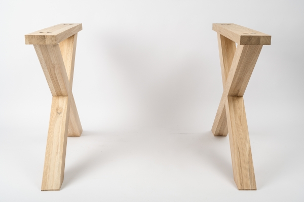 Solid Hardwood Oak Premium set of table legs untreated : X big