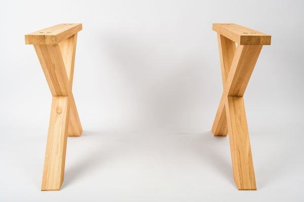 Solid Hardwood Oak Premium set of table legs X big laquered