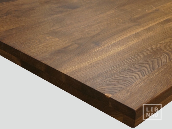 Solid wood panel Worktop Tabletop Smoked oak Wild oak 40x440x520 mm, full stave lamellas, natural oiled