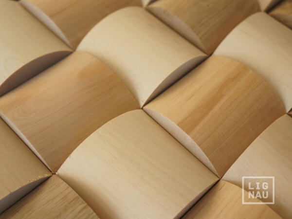 Wall panels: Ligat Oak Birch Alder roundwood 3D