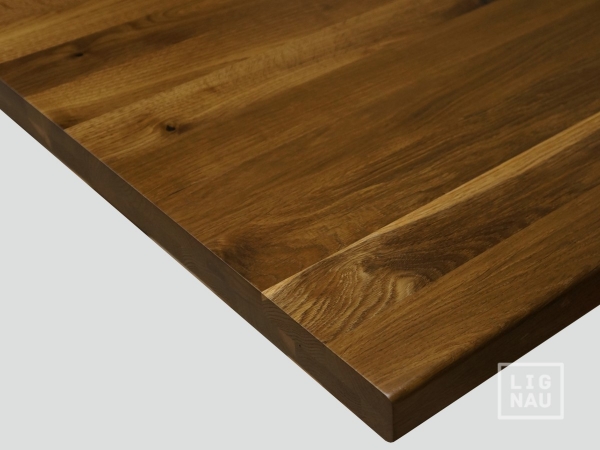 Solid Smoked Oak Worktop 40 mm Rustic grade, laqured