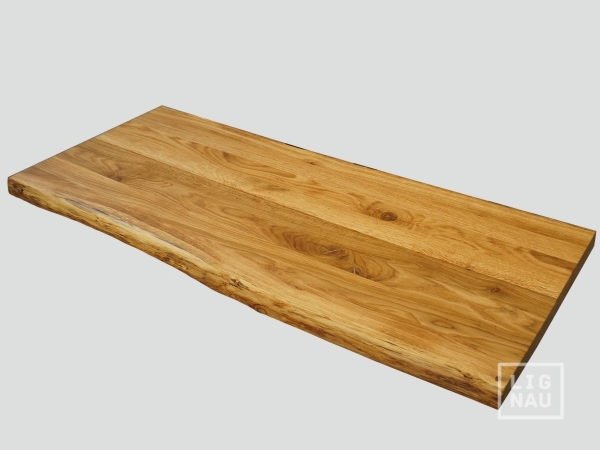 Podest Treppenplatform Eiche Rustikal mit eine Baumkante 40 mm Naturgeölt