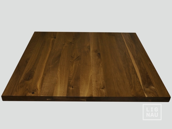 Solid Smoked Oak Worktop 40 mm Rustic grade, laqured