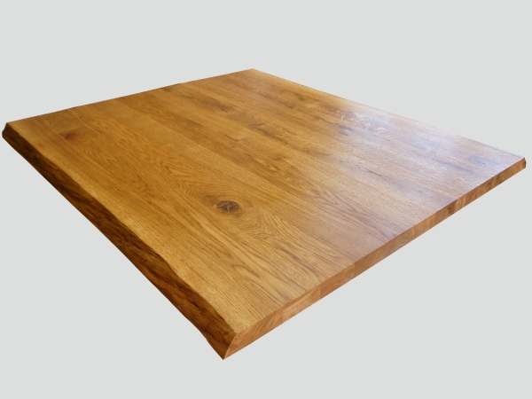 Eiche Rustikal mit 2 Baumkanten 40 mm gebürstet naturgeölt Arbeitsplatte Massivholzplatte Tischplatte