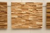 Wandverkleidung Holzfliesen Wand Typ Pilten 3D Esche Birke Erle gespaltet