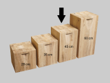 Hocker Sitzklotz Eiche 280x280 x 450mm gebürstet unbehandelt