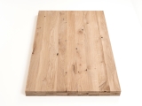 Panneau en bois massif collé Chêne Rustique 52 mm lamelles pleines (DL), nœuds non remplis